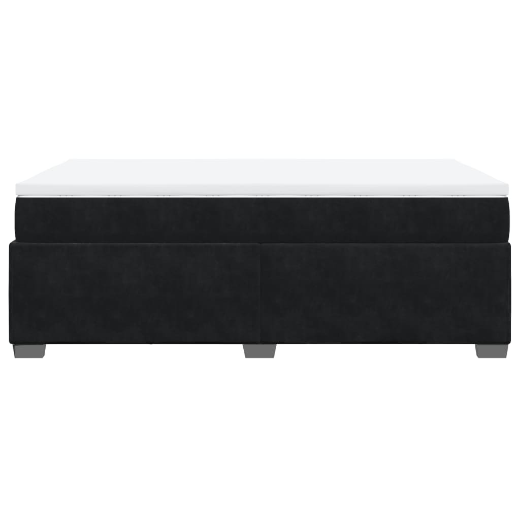vidaXL Κρεβάτι Boxspring με Στρώμα Μαύρο 120 x 200 εκ. Βελούδινο
