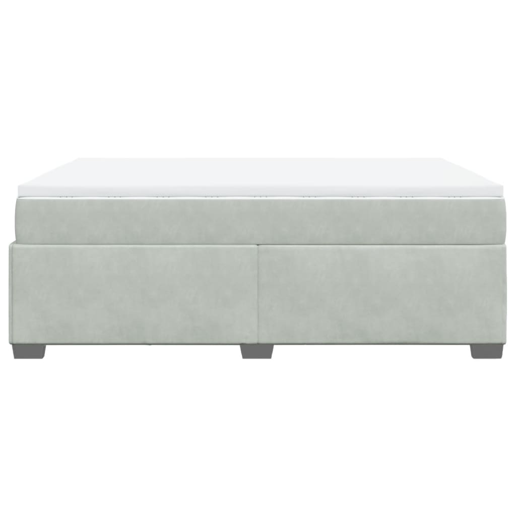 vidaXL Κρεβάτι Boxspring με Στρώμα Ανοιχτό Γκρι 140x200 εκ. Βελούδινο
