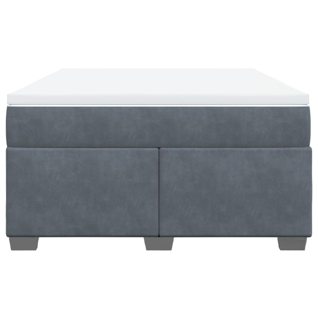 vidaXL Κρεβάτι Boxspring με Στρώμα Σκούρο Γκρι 140x200 εκ. Βελούδινο