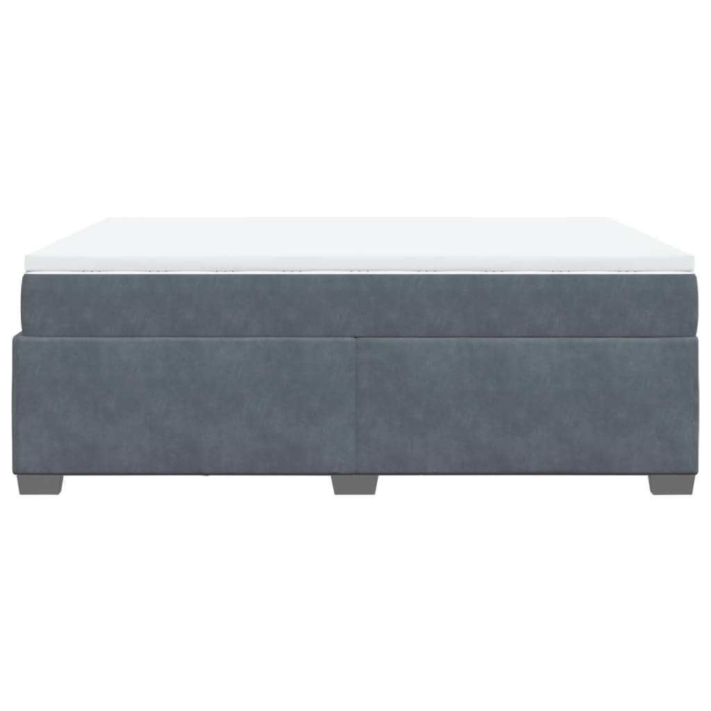 vidaXL Κρεβάτι Boxspring με Στρώμα Σκούρο Γκρι 140x200 εκ. Βελούδινο