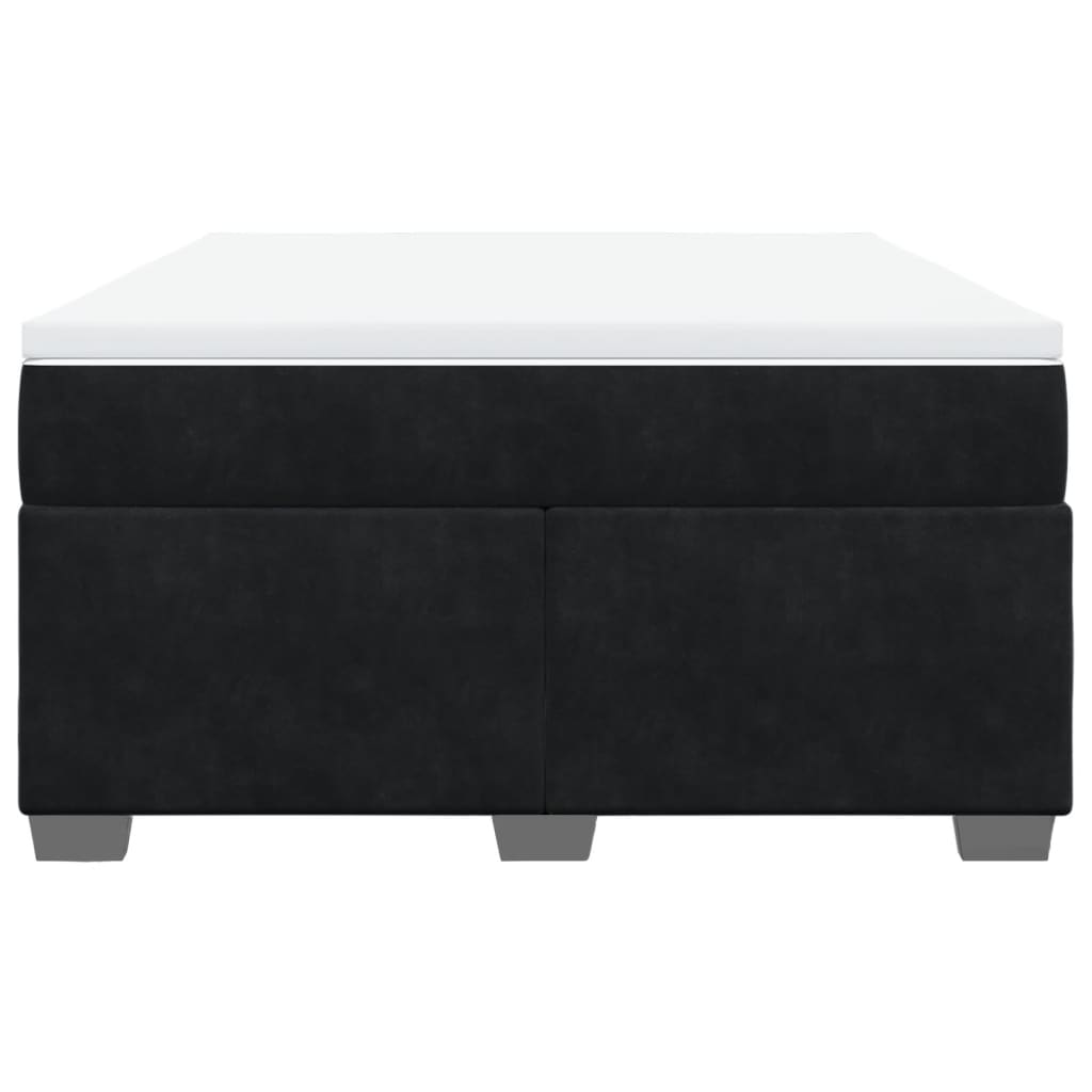vidaXL Κρεβάτι Boxspring με Στρώμα Μαύρο 140x200 εκ. Βελούδινο