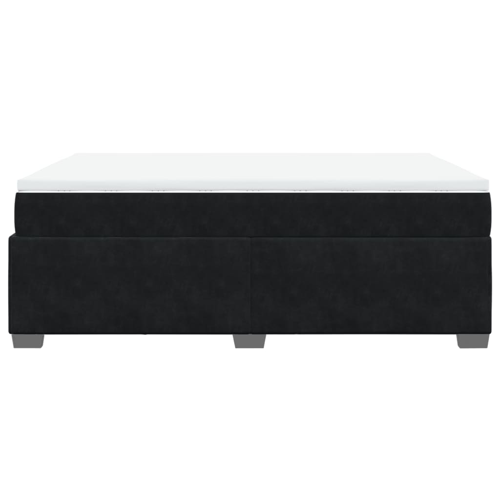 vidaXL Κρεβάτι Boxspring με Στρώμα Μαύρο 140x200 εκ. Βελούδινο
