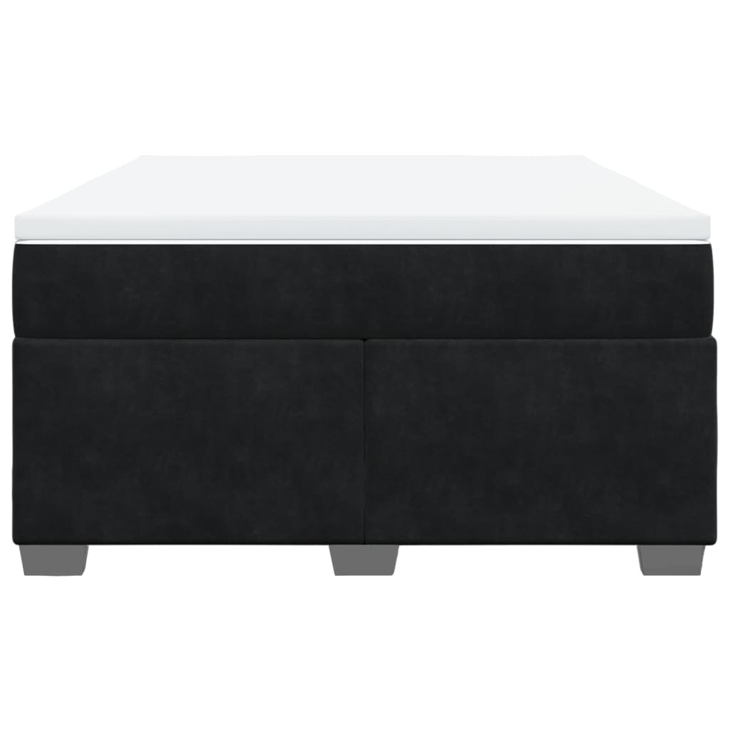 vidaXL Κρεβάτι Boxspring με Στρώμα Μαύρο 160x200 εκ. Βελούδινο