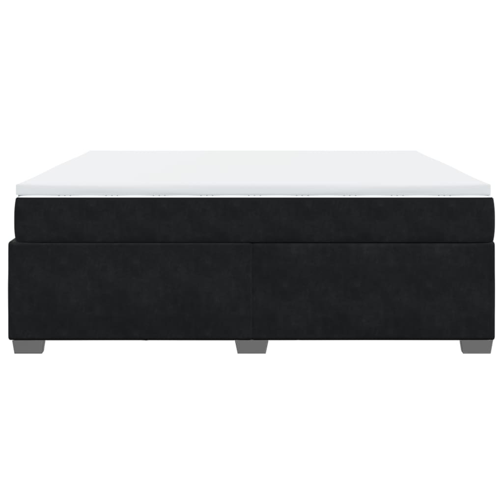 vidaXL Κρεβάτι Boxspring με Στρώμα Μαύρο 180x200 εκ. Βελούδινο