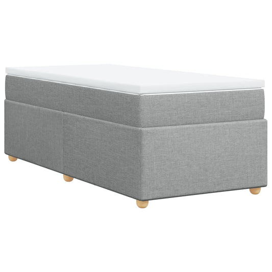 vidaXL Κρεβάτι Boxspring με Στρώμα Ανοιχτό Γκρι 80x200 εκ. Υφασμάτινο