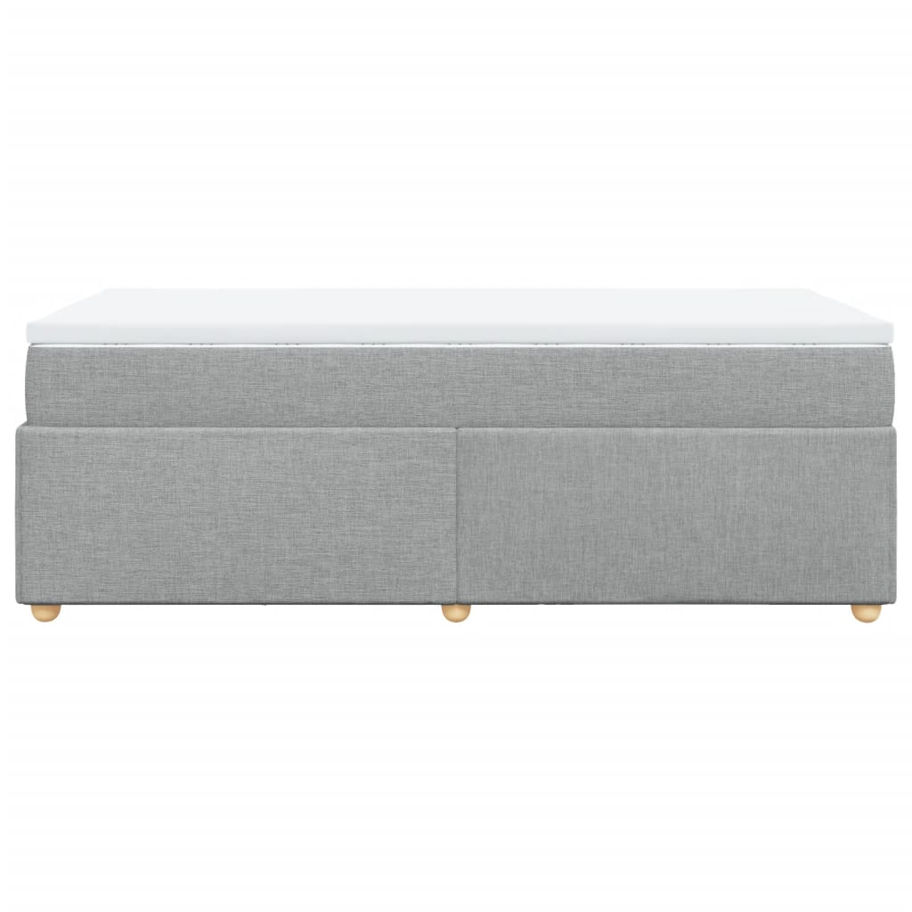 vidaXL Κρεβάτι Boxspring με Στρώμα Ανοιχτό Γκρι 80x200 εκ. Υφασμάτινο