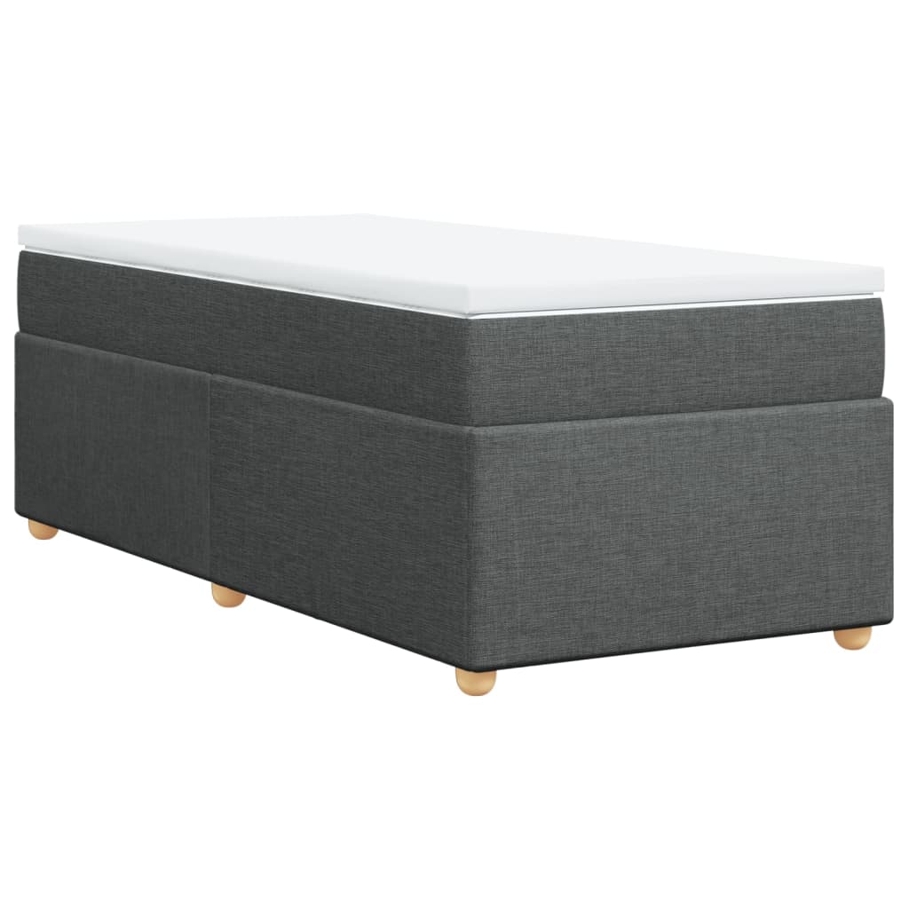 vidaXL Κρεβάτι Boxspring με Στρώμα Σκούρο Γκρι 80x200 εκ. Υφασμάτινο