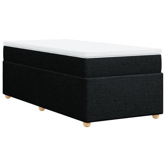 vidaXL Κρεβάτι Boxspring με Στρώμα Μαύρο 80 x 200 εκ. Υφασμάτινο