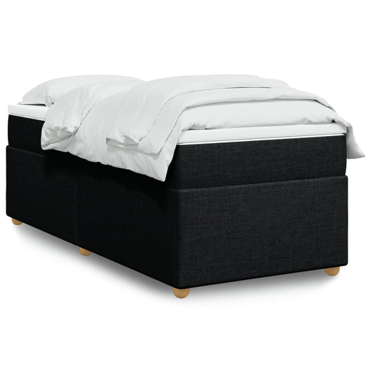 vidaXL Κρεβάτι Boxspring με Στρώμα Μαύρο 80 x 200 εκ. Υφασμάτινο