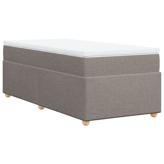 vidaXL Κρεβάτι Boxspring με Στρώμα Taupe 80x200 εκ. Υφασμάτινο
