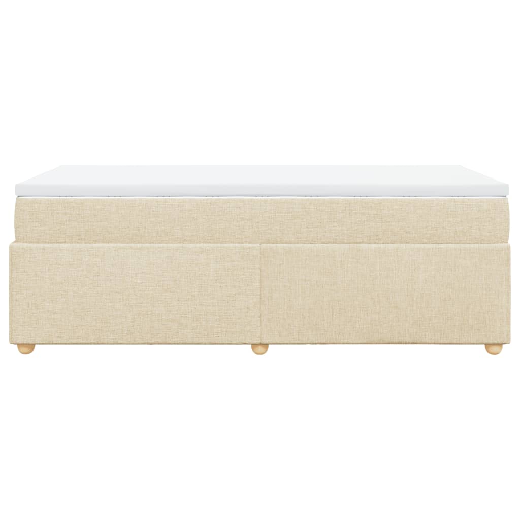 vidaXL Κρεβάτι Boxspring με Στρώμα Κρεμ 80 x 200 εκ. Υφασμάτινο