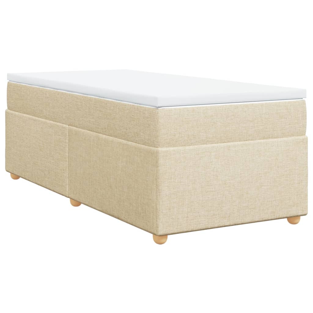 vidaXL Κρεβάτι Boxspring με Στρώμα Κρεμ 80 x 200 εκ. Υφασμάτινο