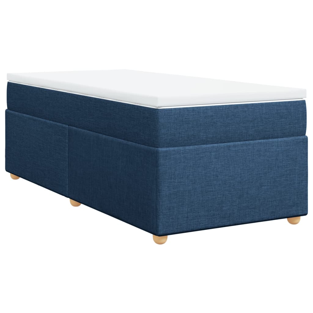 vidaXL Κρεβάτι Boxspring με Στρώμα Μπλε 80x200 εκ. Υφασμάτινο