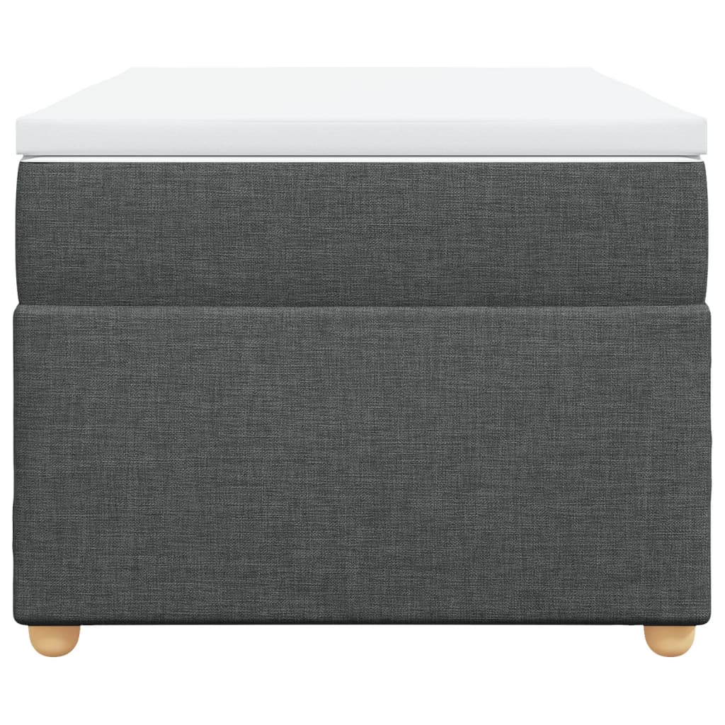 vidaXL Κρεβάτι Boxspring με Στρώμα Σκούρο Γκρι 90x190 εκ. Υφασμάτινο