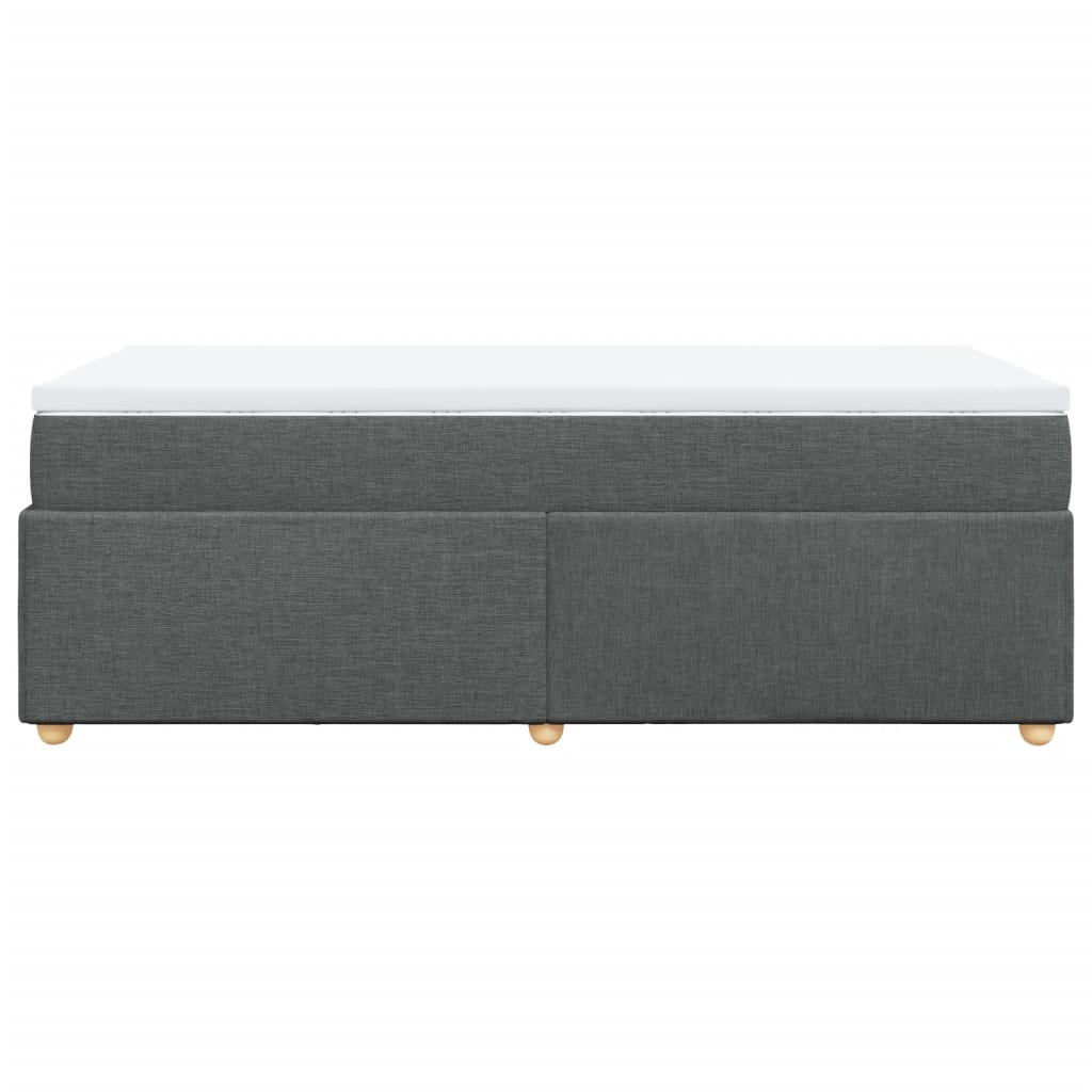 vidaXL Κρεβάτι Boxspring με Στρώμα Σκούρο Γκρι 90x190 εκ. Υφασμάτινο