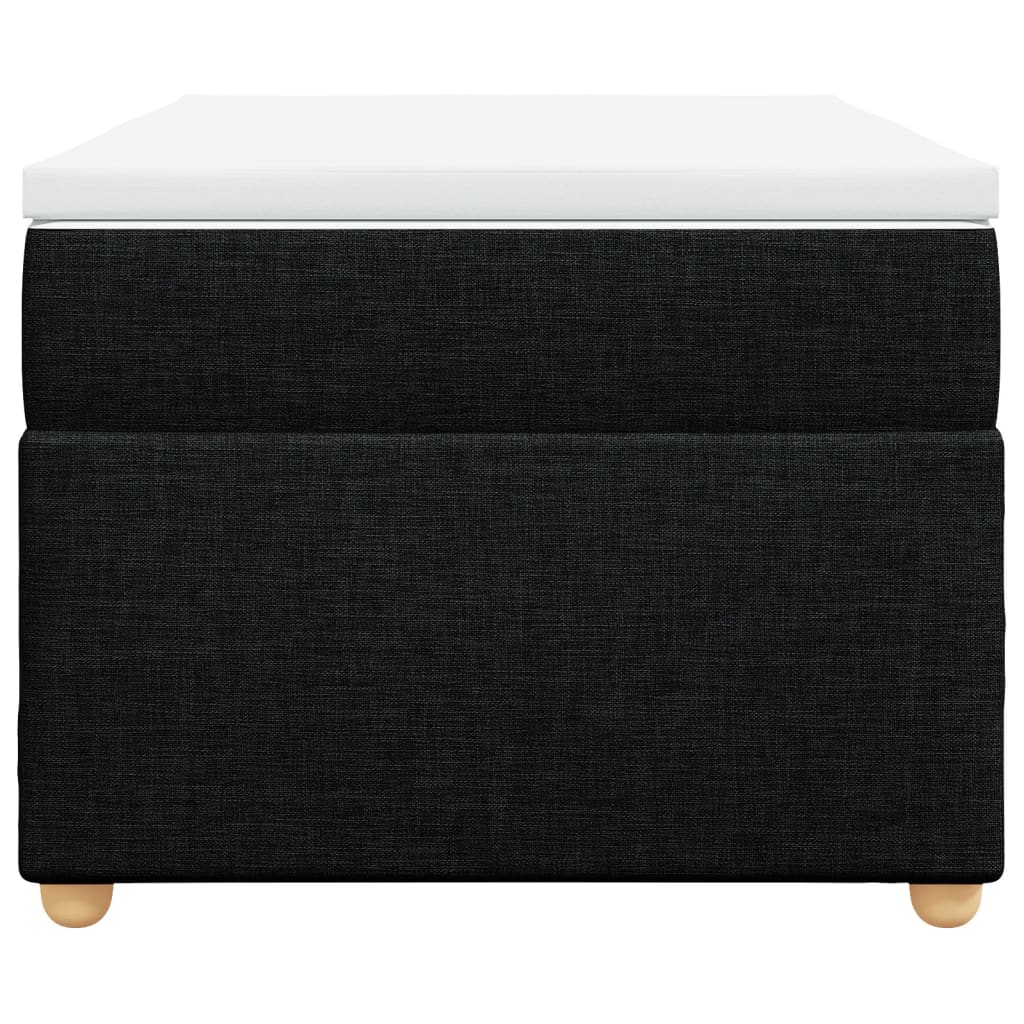 vidaXL Κρεβάτι Boxspring με Στρώμα Μαύρο 90x190 εκ.Υφασμάτινο