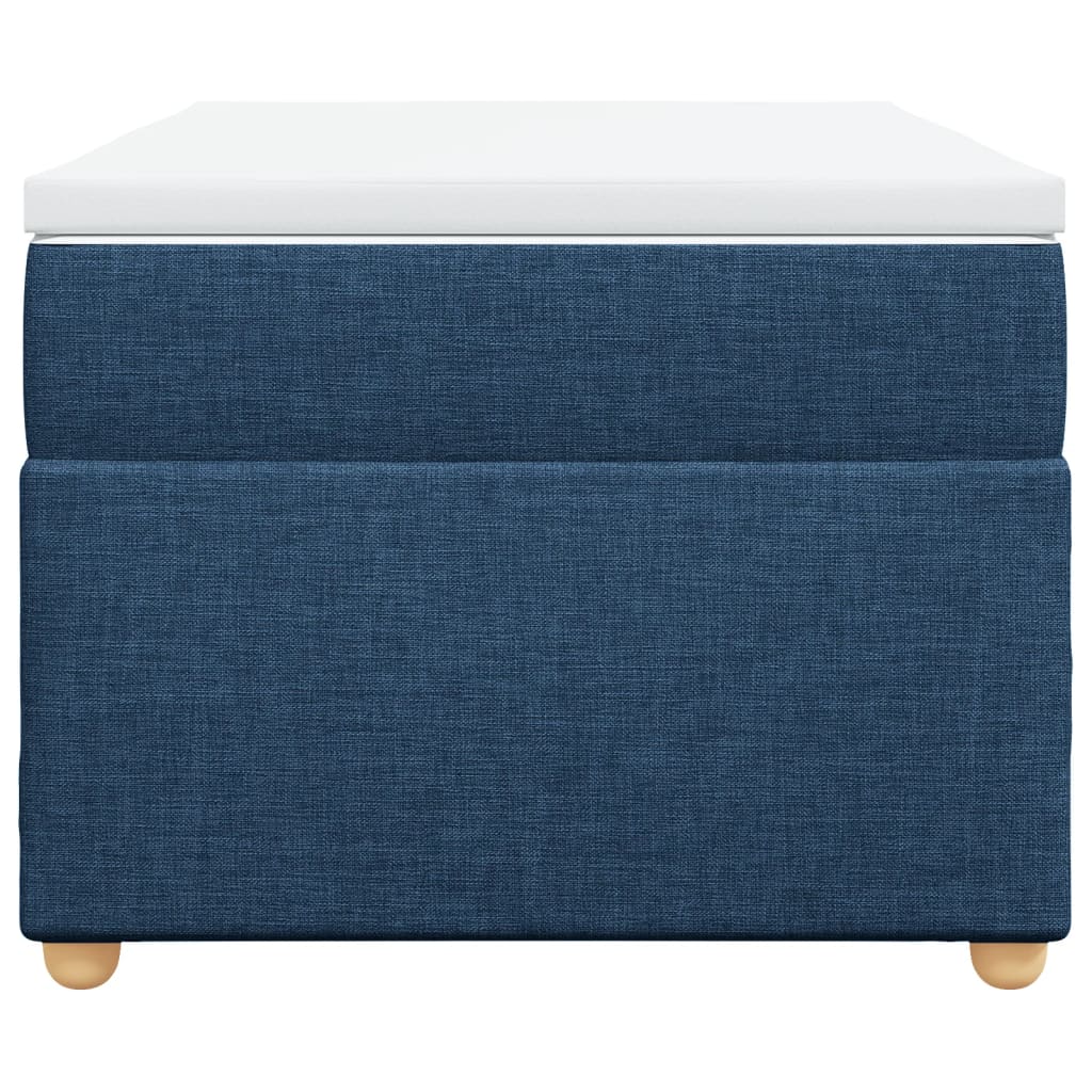 vidaXL Κρεβάτι Boxspring με Στρώμα Μπλε 90x190 εκ.Υφασμάτινο