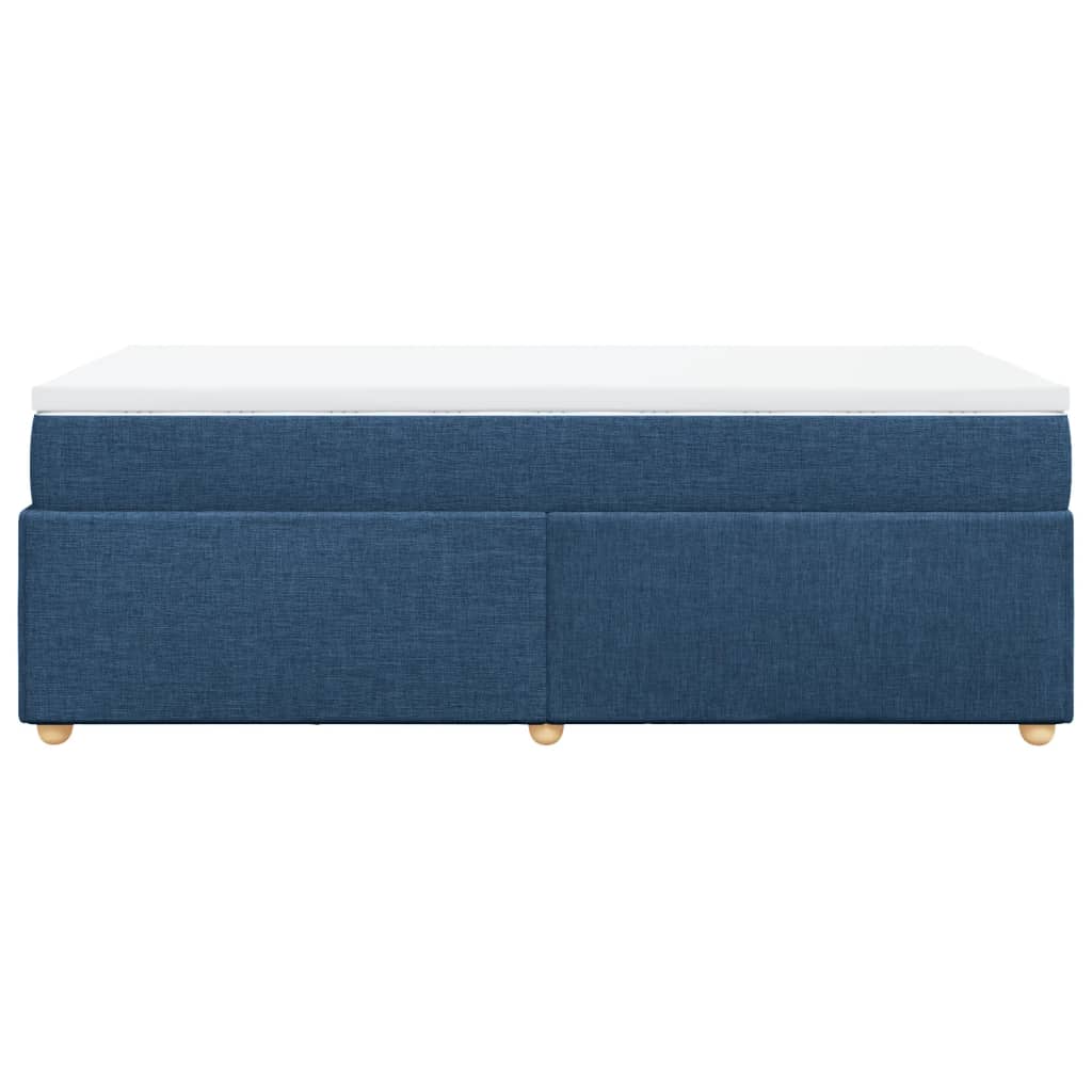vidaXL Κρεβάτι Boxspring με Στρώμα Μπλε 90x190 εκ.Υφασμάτινο