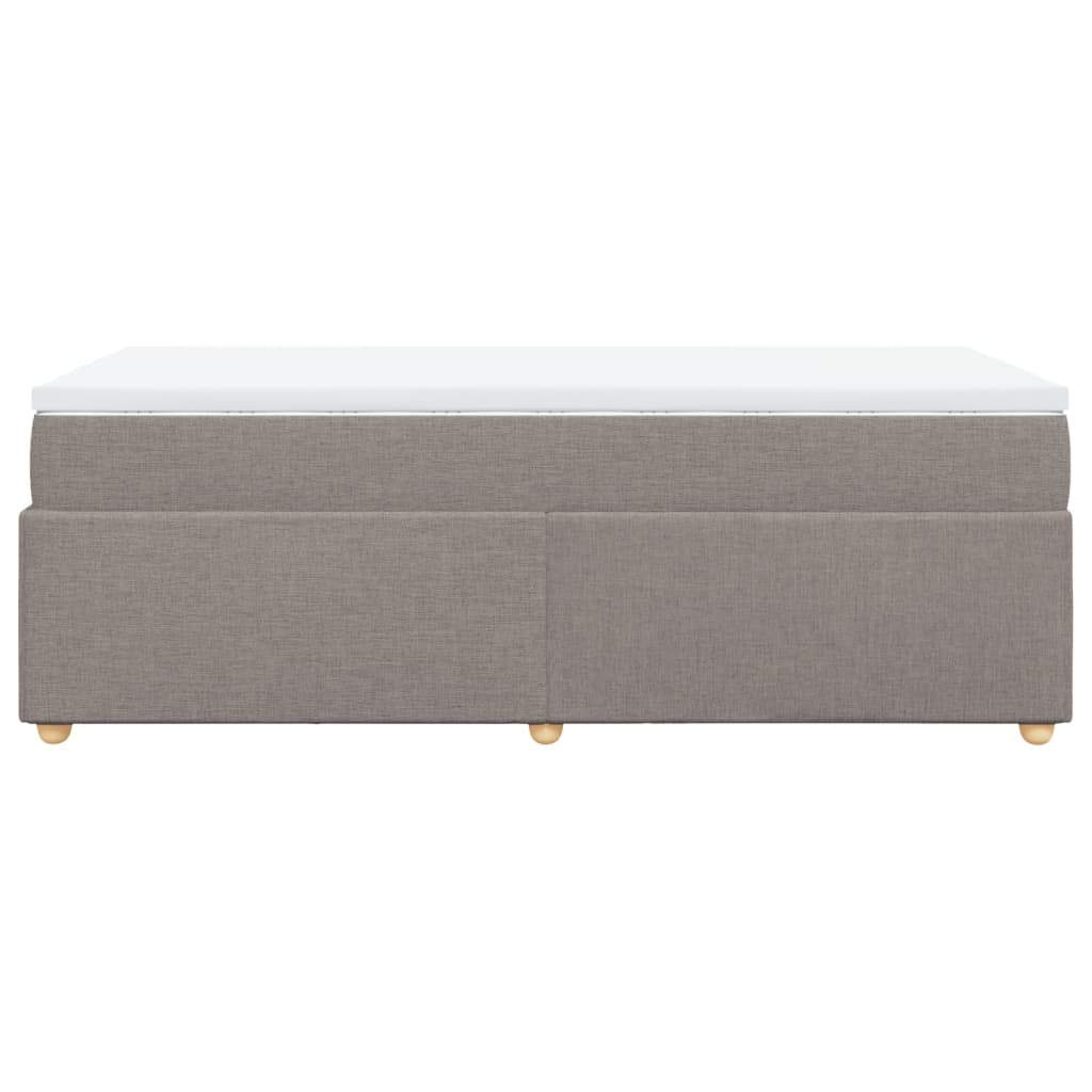 vidaXL Κρεβάτι Boxspring με Στρώμα Taupe 90x200 εκ. Υφασμάτινο
