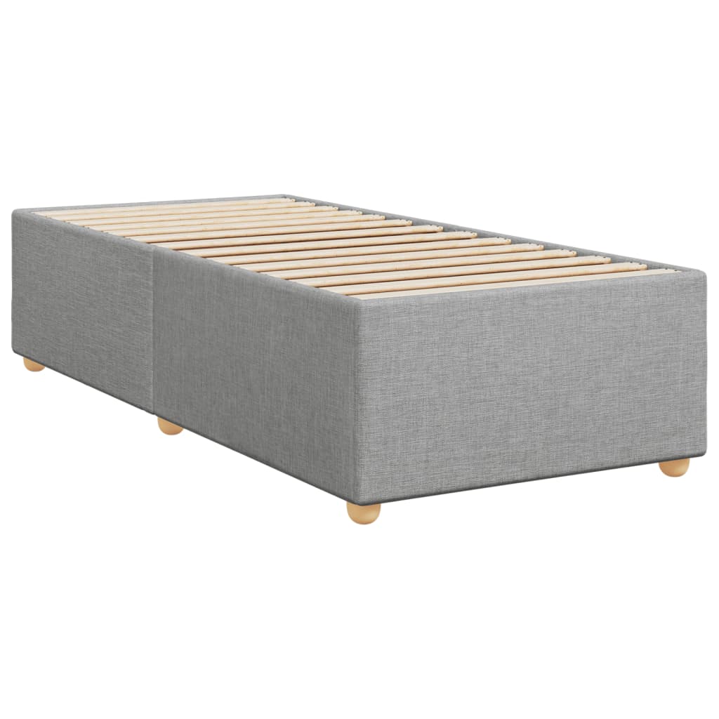 vidaXL Κρεβάτι Boxspring με Στρώμα Ανοιχτό Γκρι 100x200 εκ. Υφασμάτινο