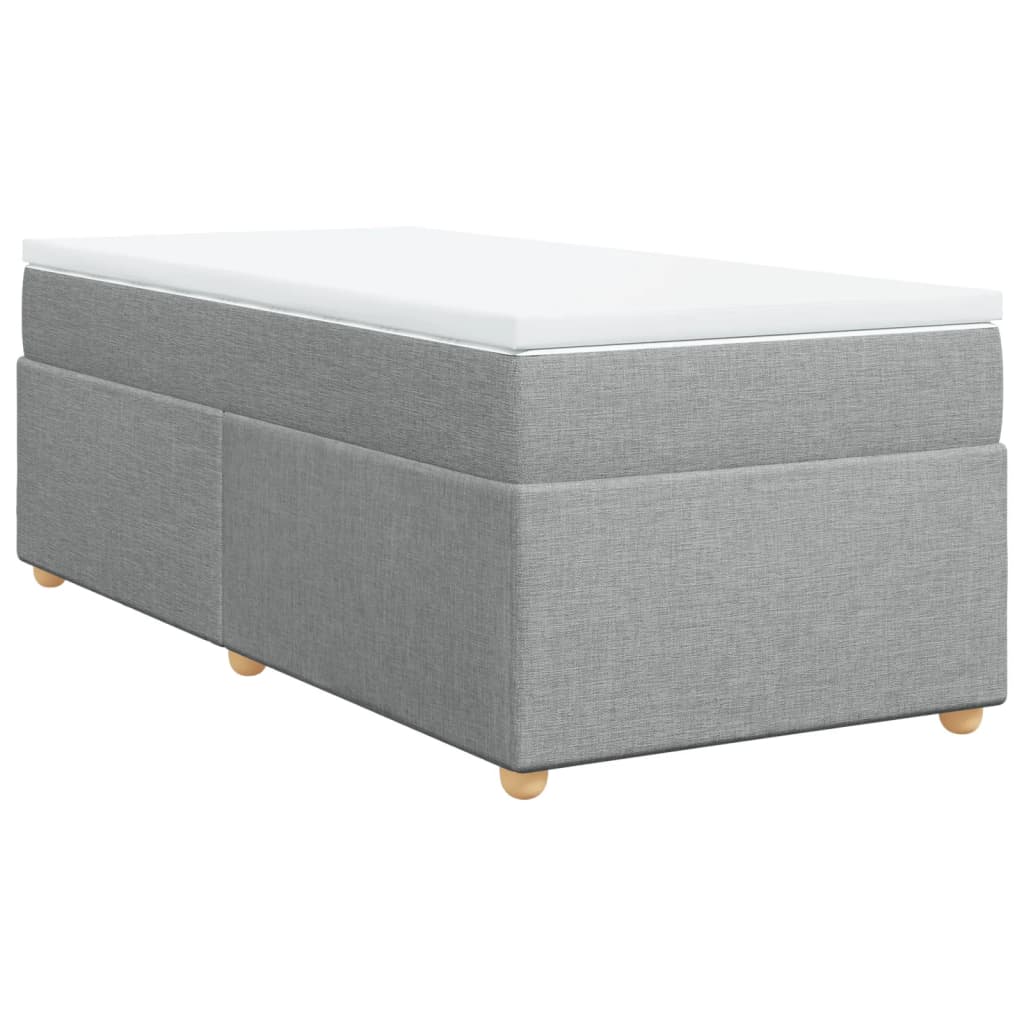 vidaXL Κρεβάτι Boxspring με Στρώμα Ανοιχτό Γκρι 100x200 εκ. Υφασμάτινο