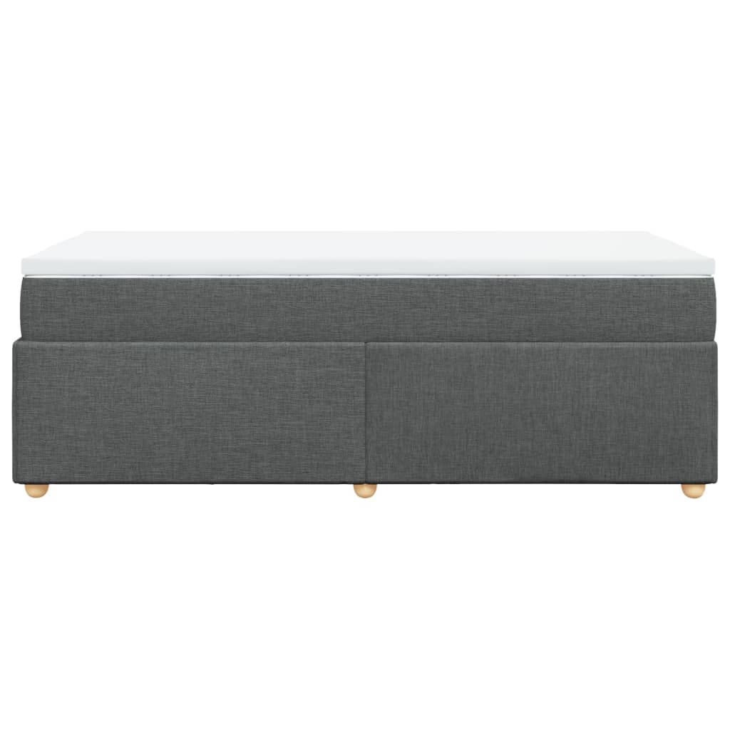 vidaXL Κρεβάτι Boxspring με Στρώμα Σκούρο Γκρι 100x200 εκ. Υφασμάτινο