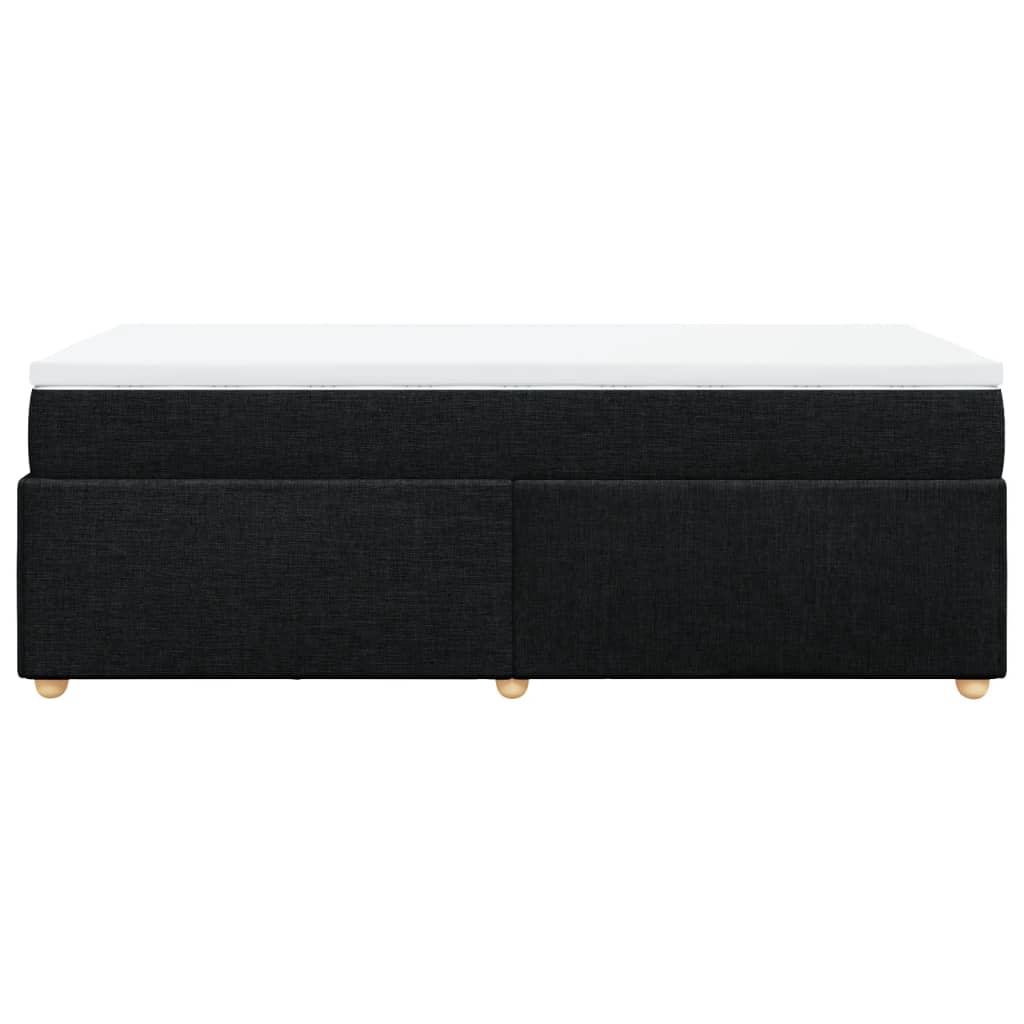 vidaXL Κρεβάτι Boxspring με Στρώμα Μαύρο 100 x 200 εκ. Υφασμάτινο