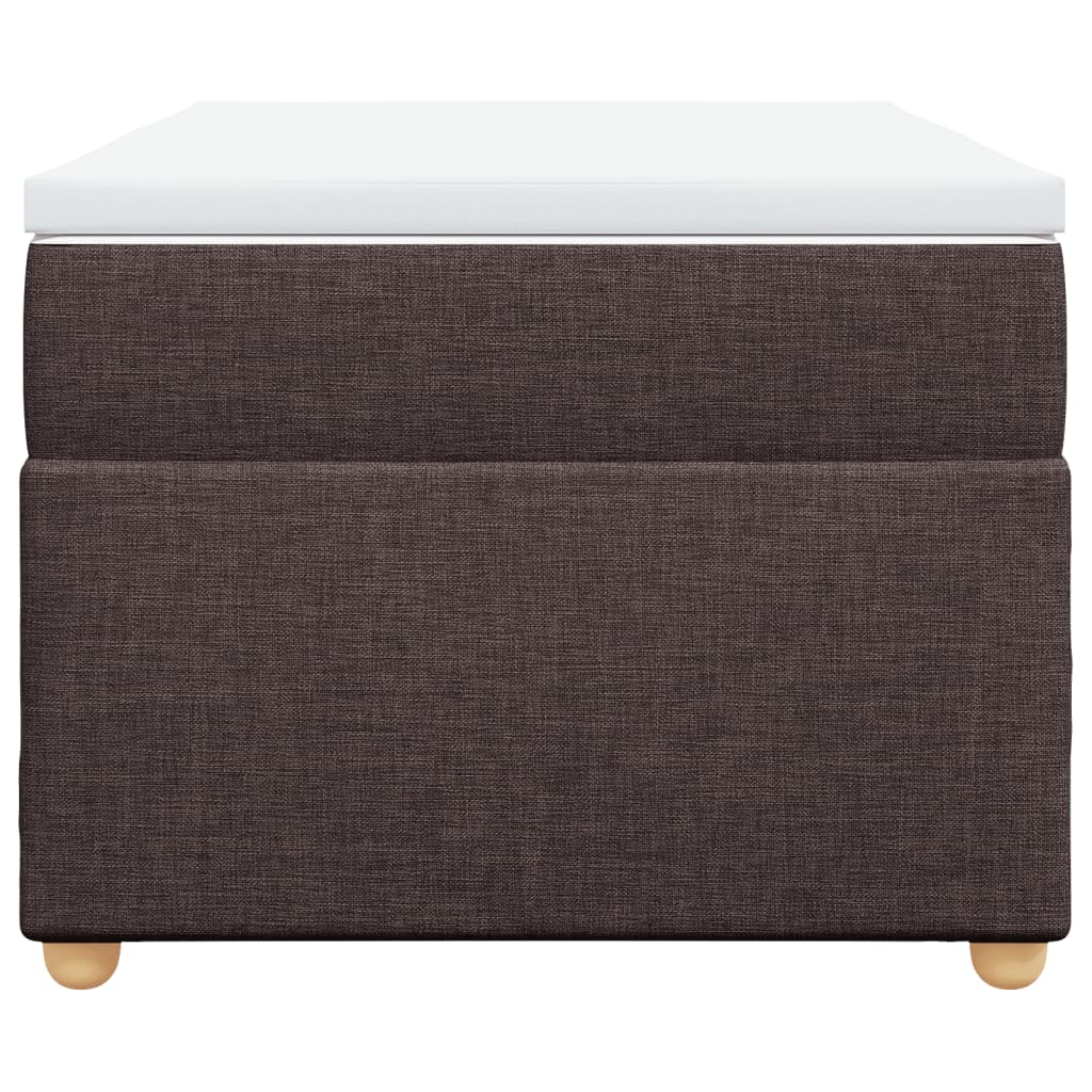vidaXL Κρεβάτι Boxspring με Στρώμα Σκούρο Καφέ 100x200 εκ. Υφασμάτινο