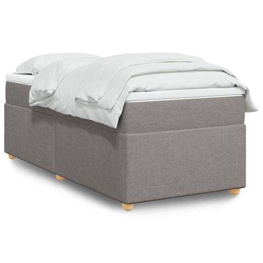 vidaXL Κρεβάτι Boxspring με Στρώμα Taupe 100 x 200 εκ. Υφασμάτινο