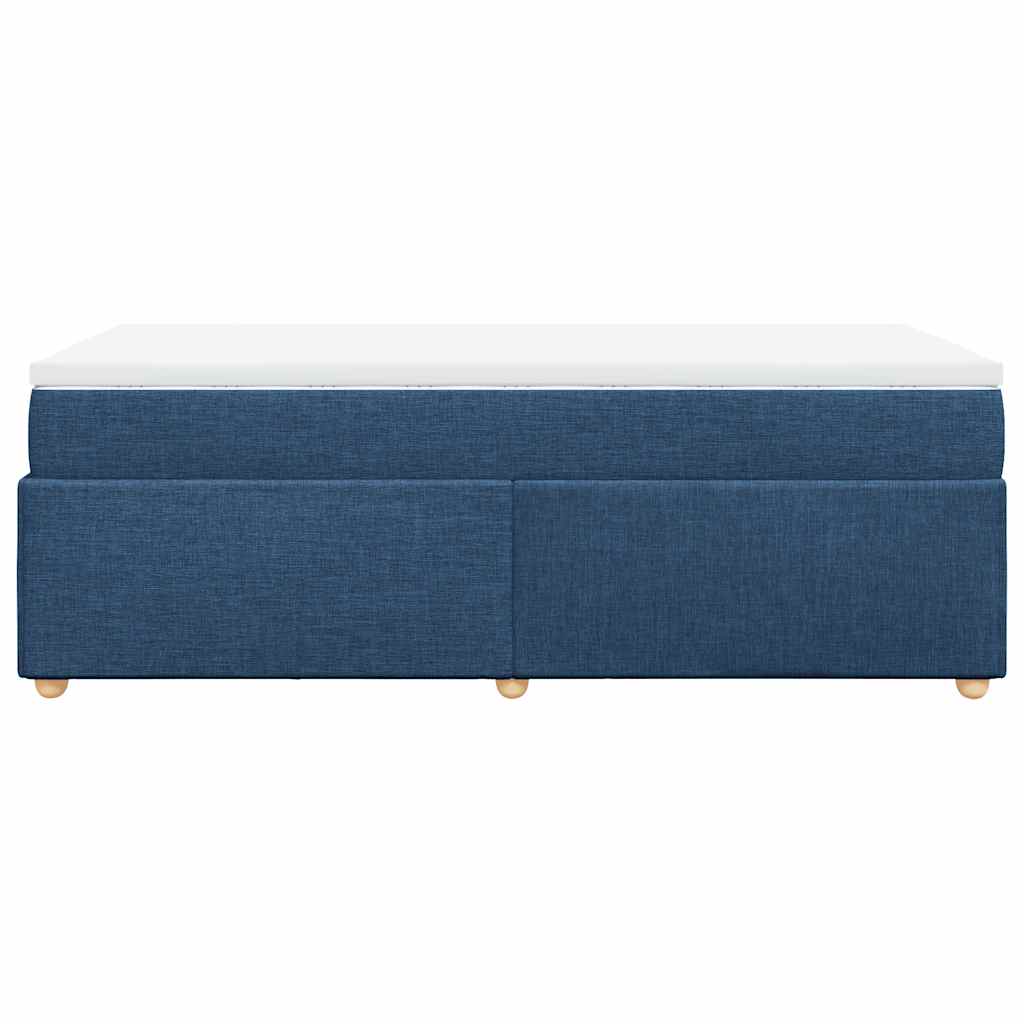 vidaXL Κρεβάτι Boxspring με Στρώμα Μπλε 100 x 200 εκ. Υφασμάτινο
