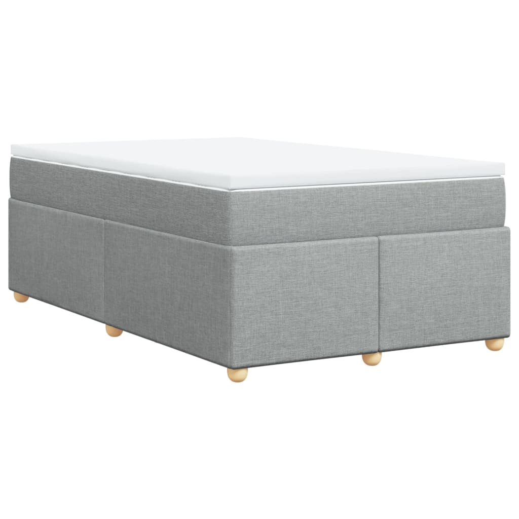 vidaXL Κρεβάτι Boxspring με Στρώμα Ανοιχτό Γκρι 120x190 εκ. Υφασμάτινο