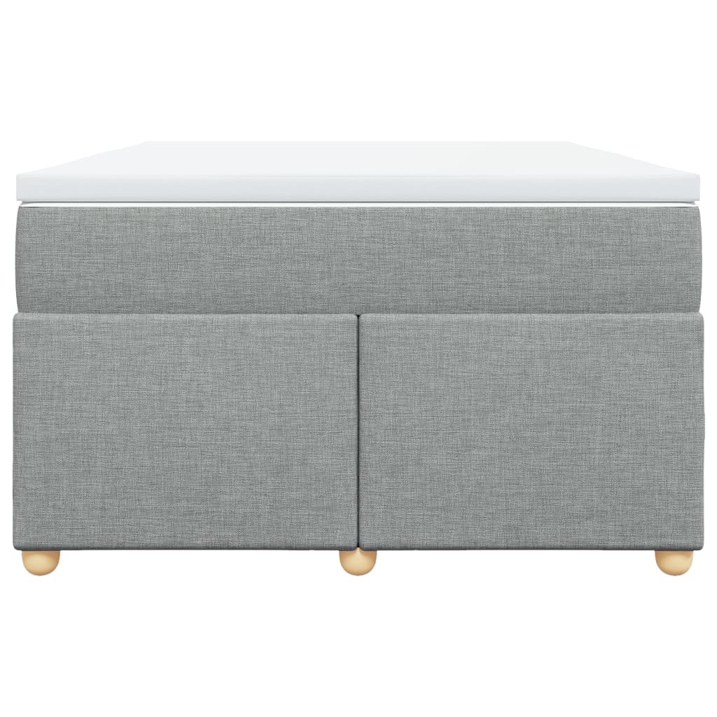 vidaXL Κρεβάτι Boxspring με Στρώμα Ανοιχτό Γκρι 120x190 εκ. Υφασμάτινο