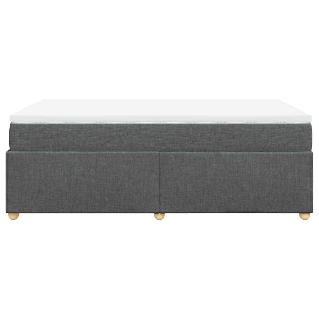 vidaXL Κρεβάτι Boxspring με Στρώμα Σκούρο Γκρι 120x190 εκ Υφασμάτινο