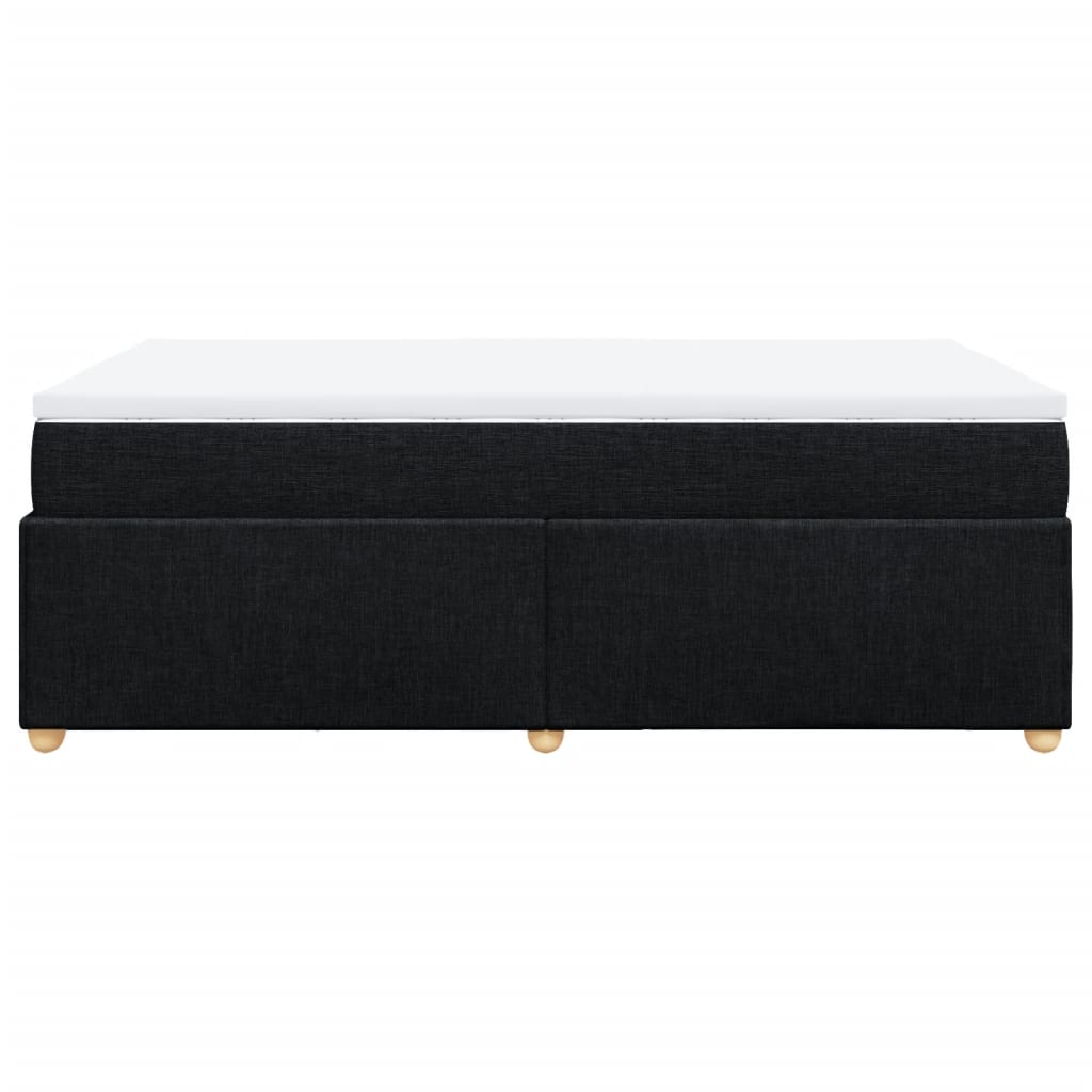 vidaXL Κρεβάτι Boxspring με Στρώμα Μαύρο 120x190 εκ. Υφασμάτινο