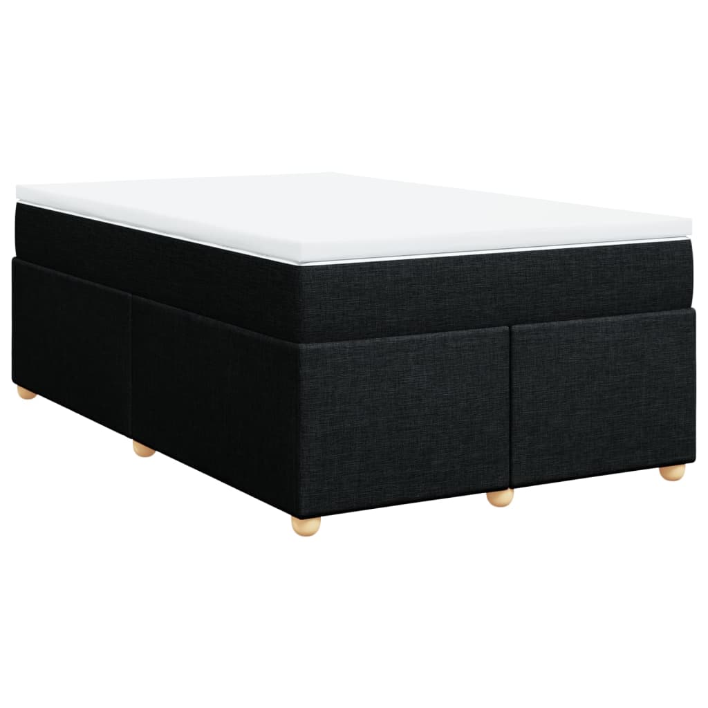 vidaXL Κρεβάτι Boxspring με Στρώμα Μαύρο 120x190 εκ. Υφασμάτινο