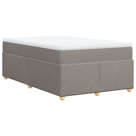 vidaXL Κρεβάτι Boxspring με Στρώμα Taupe 120x190 εκ. Υφασμάτινο