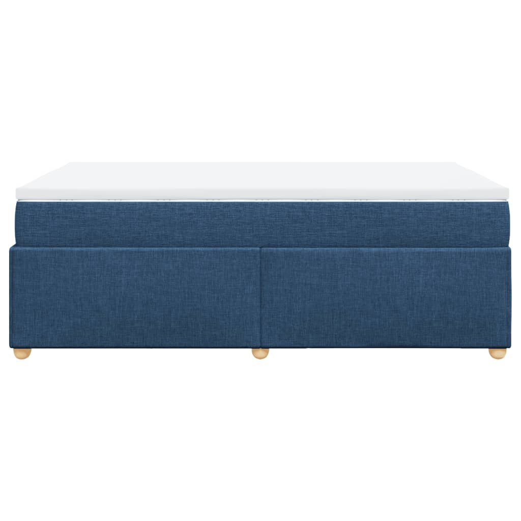 vidaXL Κρεβάτι Boxspring με Στρώμα Μπλε 120x190 εκ. Υφασμάτινο