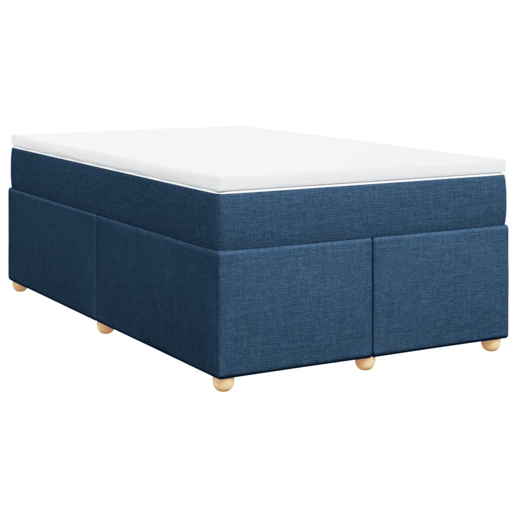 vidaXL Κρεβάτι Boxspring με Στρώμα Μπλε 120x190 εκ. Υφασμάτινο