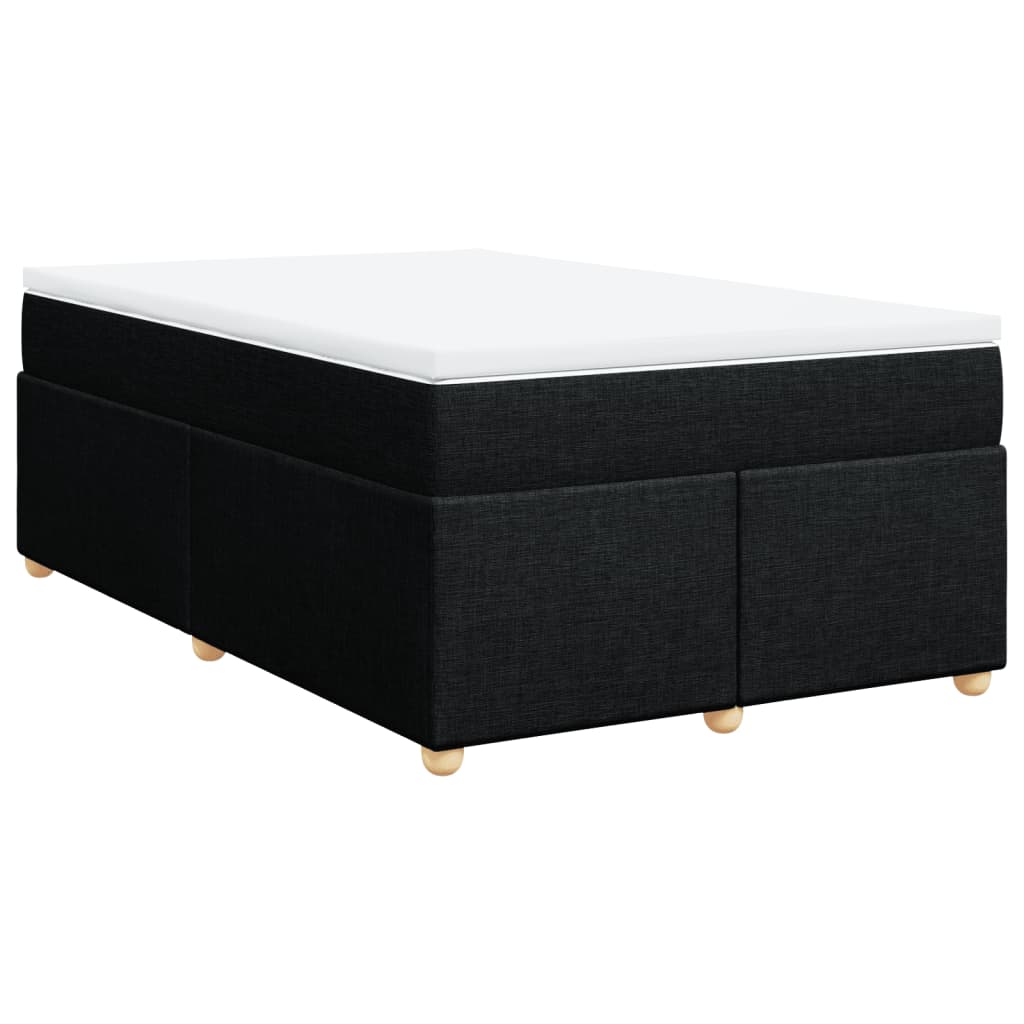 vidaXL Κρεβάτι Boxspring με Στρώμα Μαύρο 120x200 εκ. Υφασμάτινο