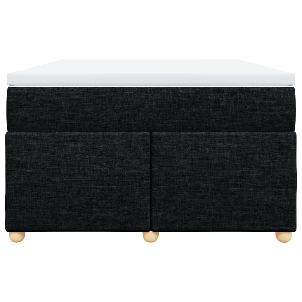 vidaXL Κρεβάτι Boxspring με Στρώμα Μαύρο 120x200 εκ. Υφασμάτινο