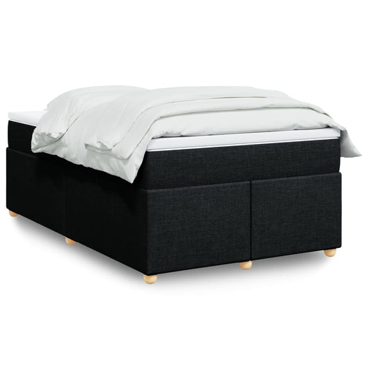 vidaXL Κρεβάτι Boxspring με Στρώμα Μαύρο 120x200 εκ. Υφασμάτινο