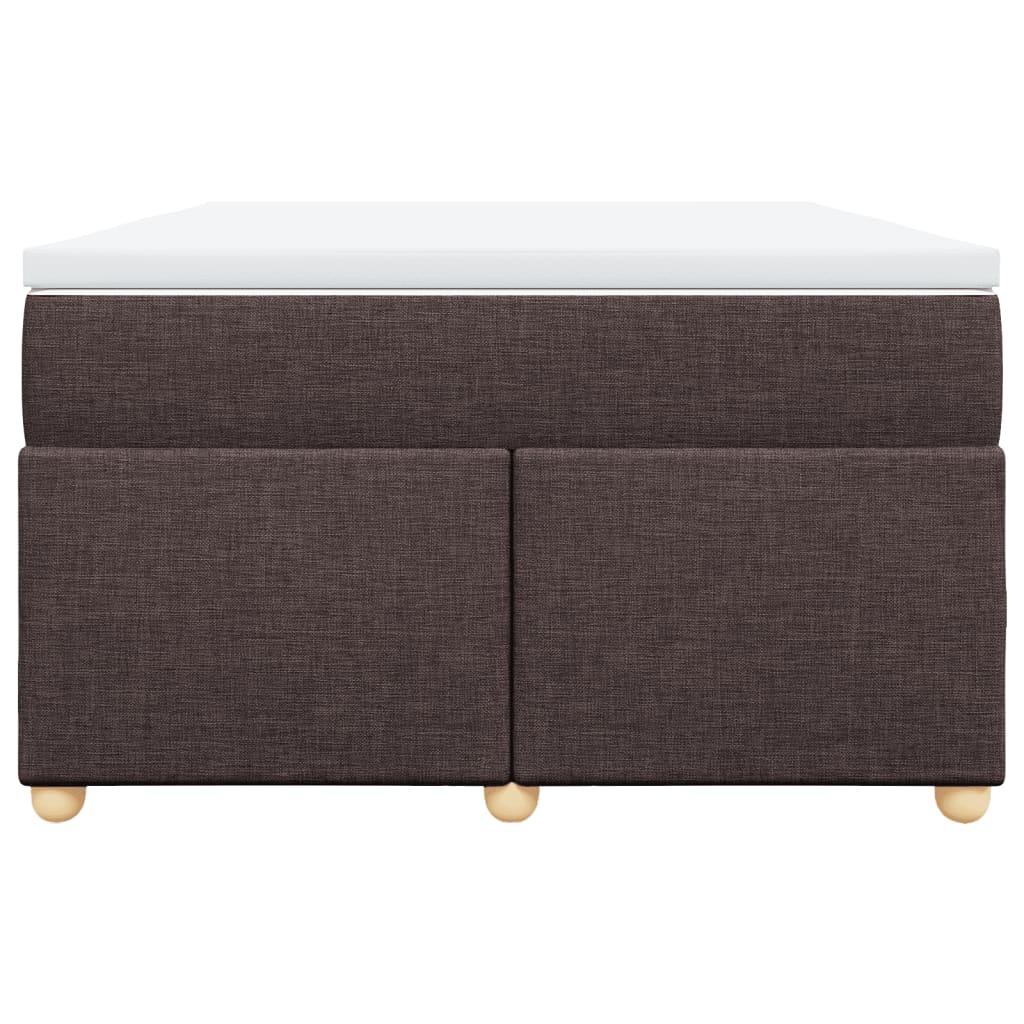vidaXL Κρεβάτι Boxspring με Στρώμα Σκούρο Καφέ 120x200 εκ. Υφασμάτινο