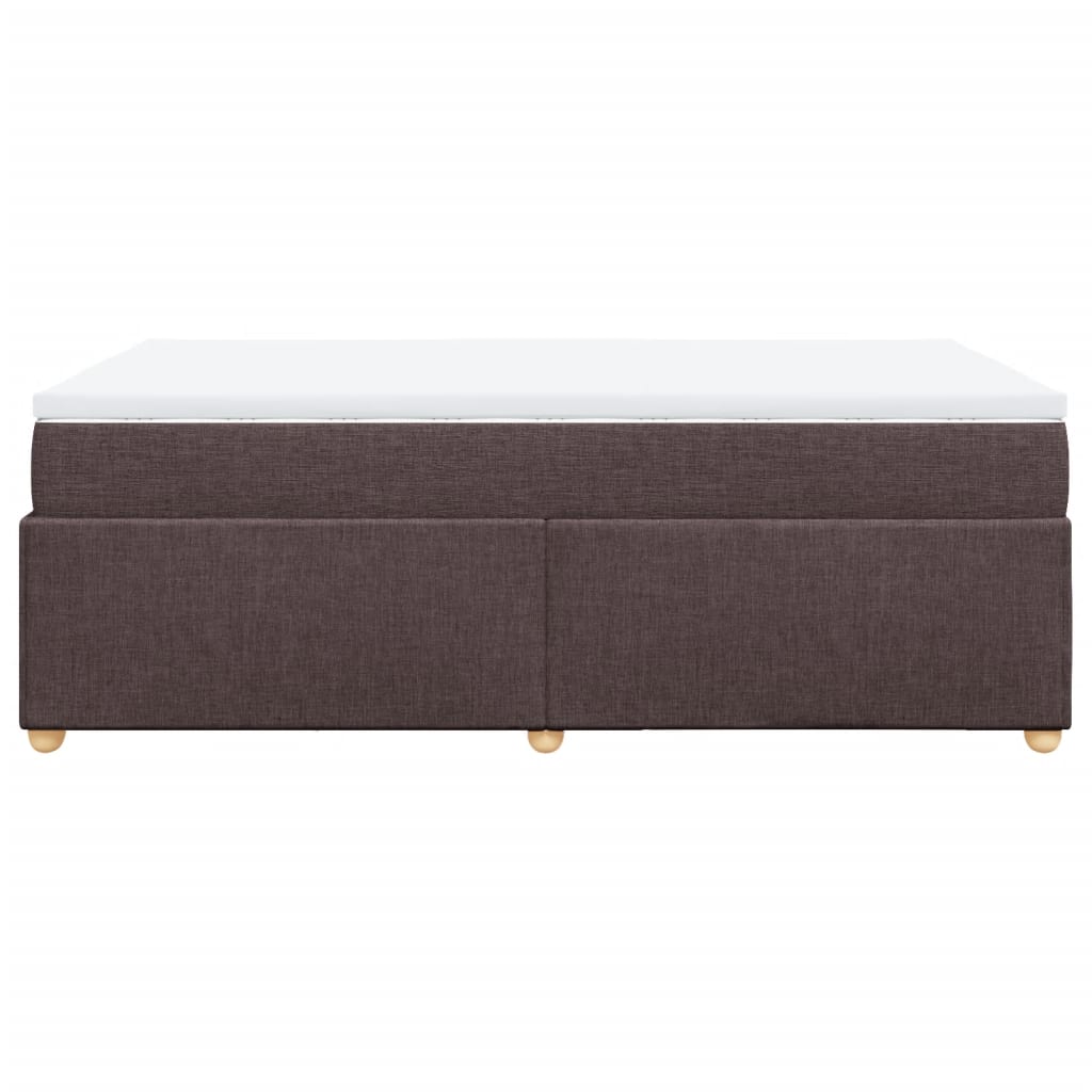 vidaXL Κρεβάτι Boxspring με Στρώμα Σκούρο Καφέ 120x200 εκ. Υφασμάτινο