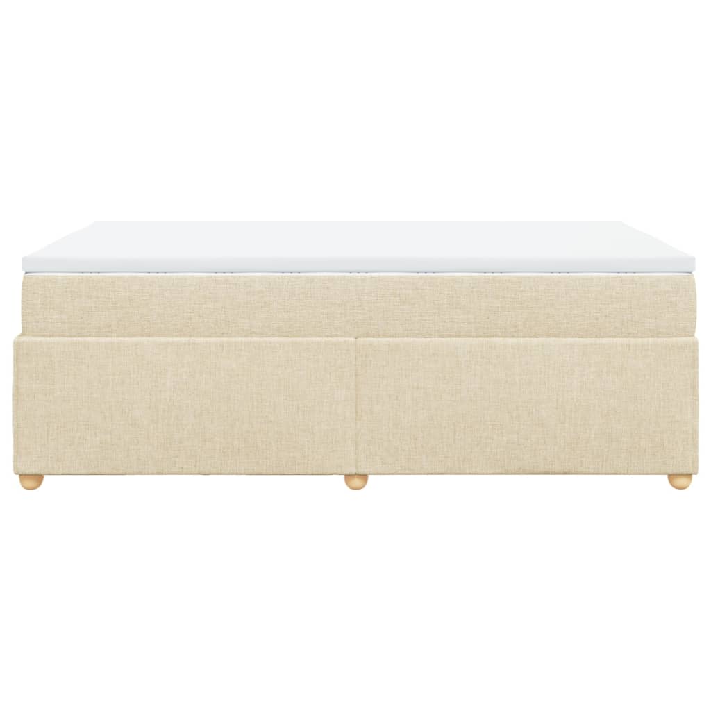 vidaXL Κρεβάτι Boxspring με Στρώμα Κρεμ 120x200 εκ. Υφασμάτινο
