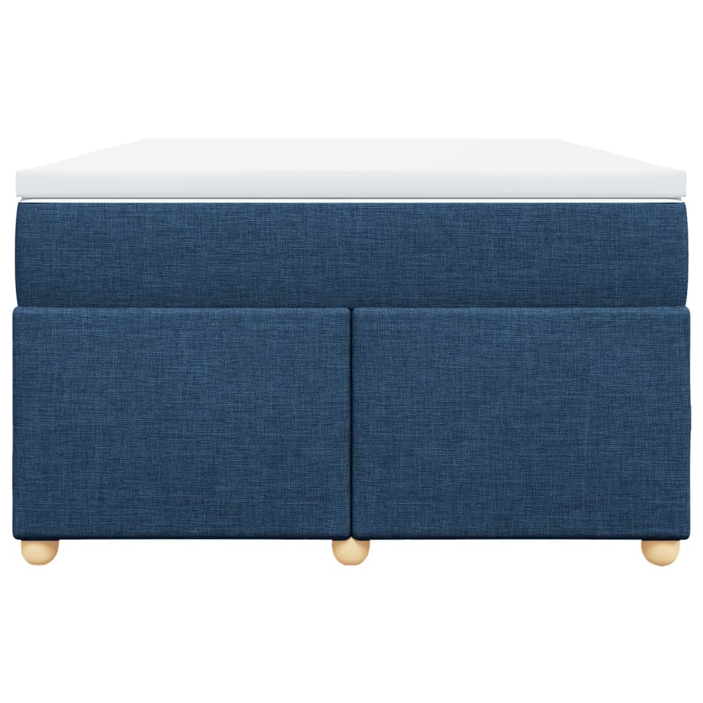 vidaXL Κρεβάτι Boxspring με Στρώμα Μπλε 120x200 εκ. Υφασμάτινο