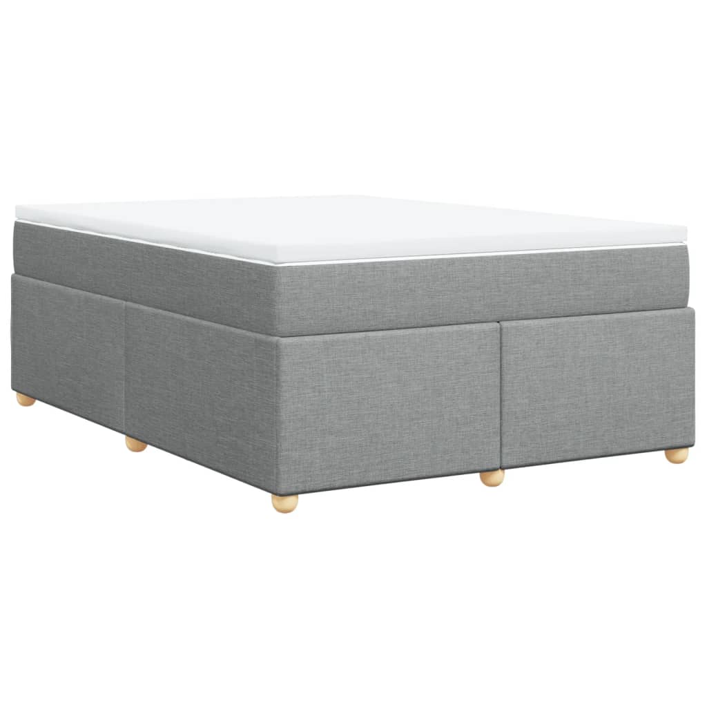 vidaXL Κρεβάτι Boxspring με Στρώμα Ανοιχτό Γκρι 140x190 εκ. Υφασμάτινο