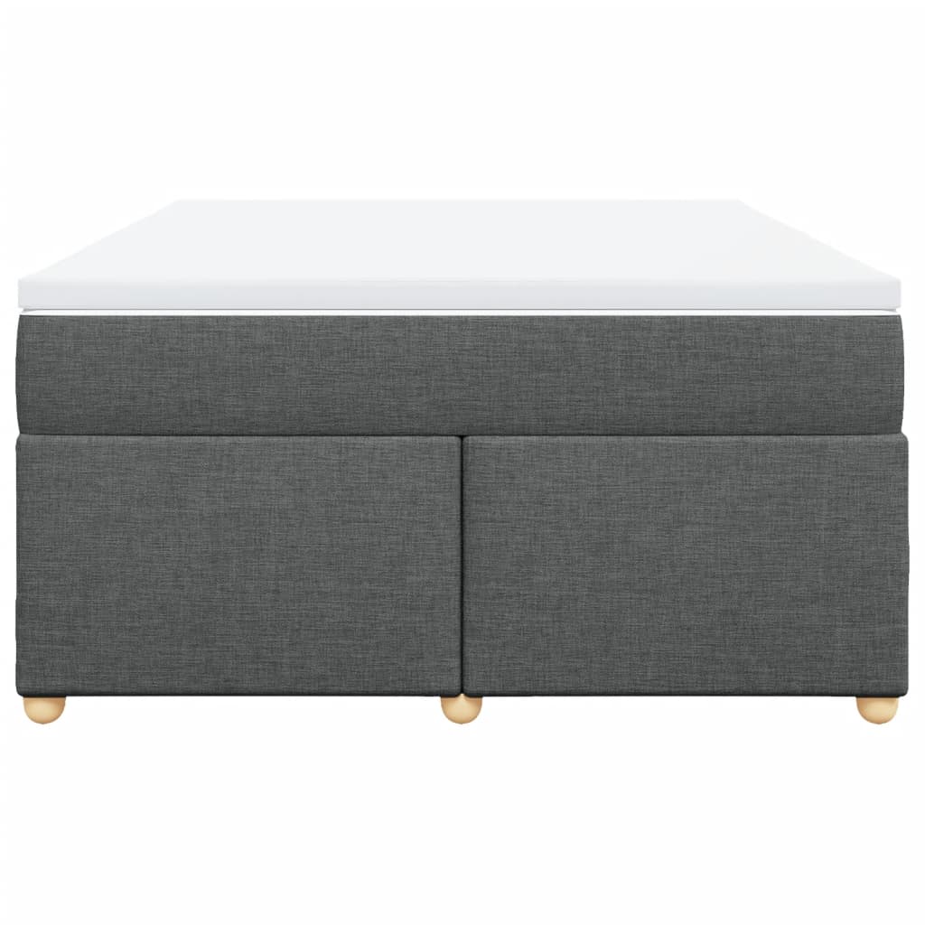 vidaXL Κρεβάτι Boxspring με Στρώμα Σκούρο Γκρι 140x190 εκ. Υφασμάτινο