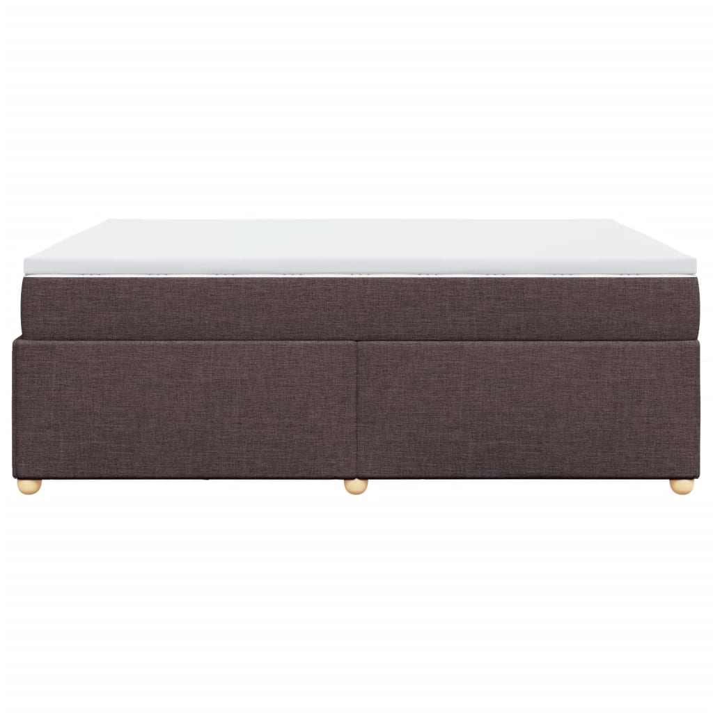 vidaXL Κρεβάτι Boxspring με Στρώμα Σκούρο Καφέ 140x190 εκ. Υφασμάτινο