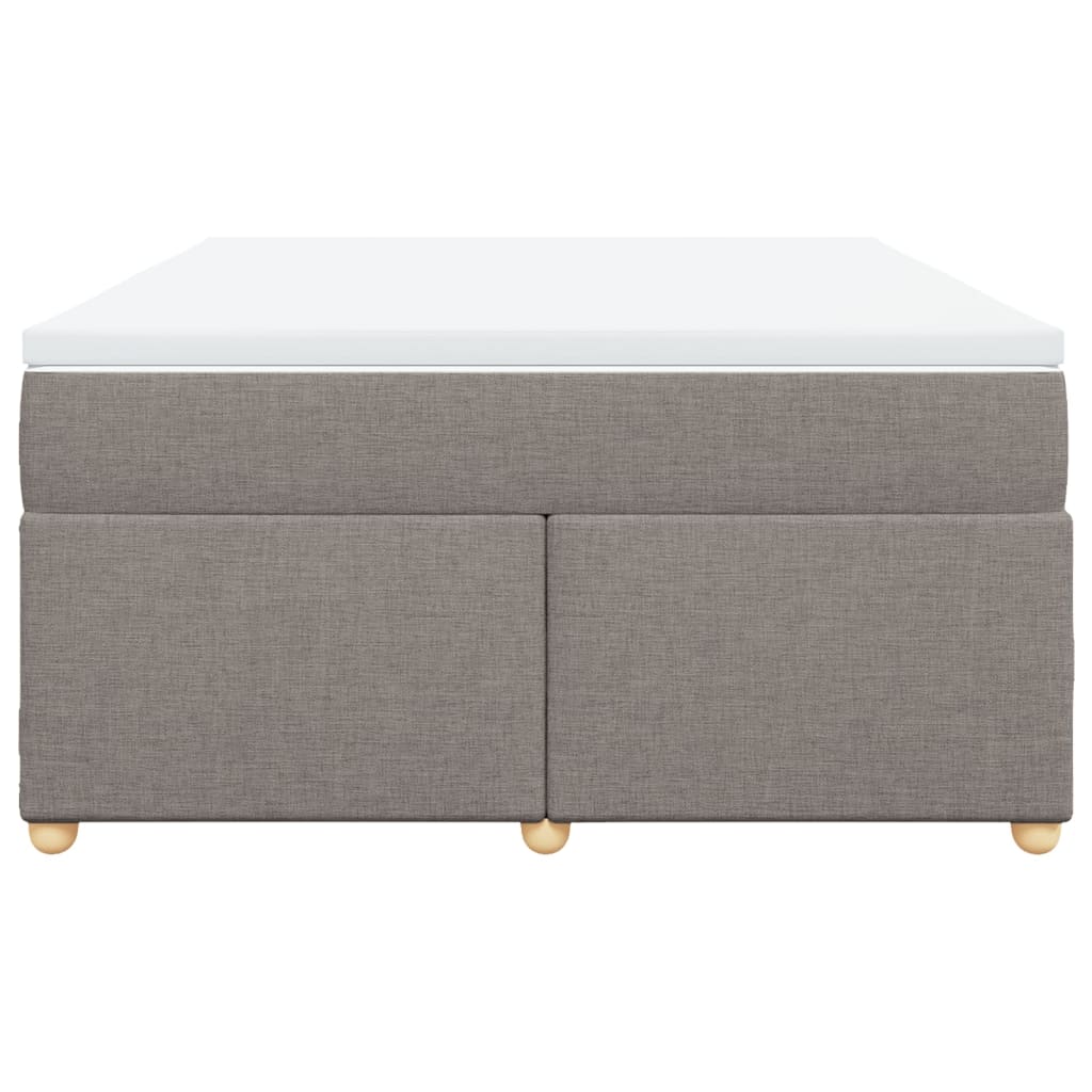 vidaXL Κρεβάτι Boxspring με Στρώμα Taupe 140x190 εκ. Υφασμάτινο