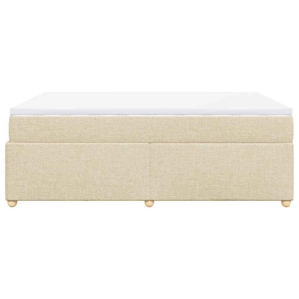 vidaXL Κρεβάτι Boxspring με Στρώμα Κρεμ 140x190 εκ. Υφασμάτινο